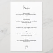 Modern Black and White Chic Wedding Menu (Voorkant)