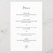 Modern Black and White Chic Wedding Menu (Voorkant)