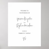 Modern Black and White Chic Wedding Poster (Voorkant)