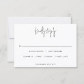 Modern Black and White Chic Wedding RSVP Kaartje (Voorkant)