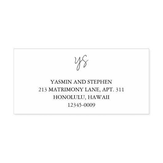 Modern Black and White Chic Wedding Rubberstempel (Afrduk)