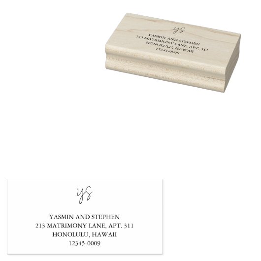 Modern Black and White Chic Wedding Rubberstempel (Gestempeld)