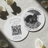 Modern Black and White Circle Photo Save the Date