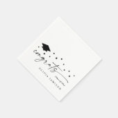 Modern Black and White Class of 2026 Graduation Servet (Hoek)