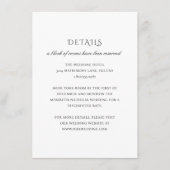 Modern Black and White Classy Wedding Informatiekaartje (Voorkant)
