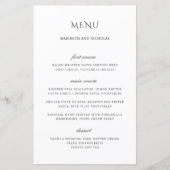 Modern Black and White Classy Wedding Menu (Voorkant)