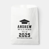 Modern Black and White Custom Graduation Party Bedankzakje (Voorkant)