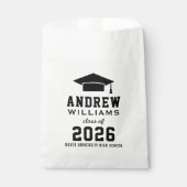 Modern Black and White Custom Graduation Party Bedankzakje (Voorkant)