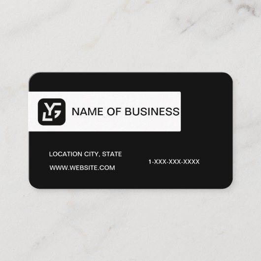 Modern Black And White Custom Logo Visitekaartje (Voorkant)