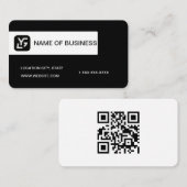 Modern Black And White Custom Logo Visitekaartje (Voorkant / Achterkant)