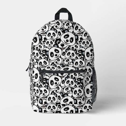 Modern Black and White Cute Panda Bear Pattern Bedrukte Rugzak (Voorkant)