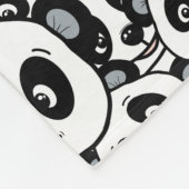Modern Black and White Cute Panda Bear Pattern Fleece Deken (Hoek)