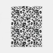 Modern Black and White Cute Panda Bear Pattern Fleece Deken (Voorkant)