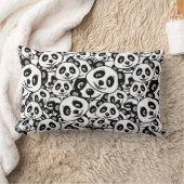 Modern Black and White Cute Panda Bear Pattern Kussen (Deken)