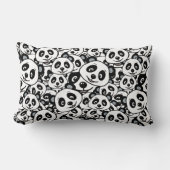 Modern Black and White Cute Panda Bear Pattern Kussen (Voorkant)