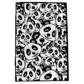 Modern Black and White Cute Panda Bear Pattern Medium Cadeauzakje (Voorkant)