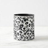 Modern Black and White Cute Panda Bear Pattern Mok (Midden)