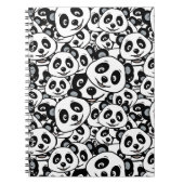 Modern Black and White Cute Panda Bear Pattern Notitieboek (Voorkant)