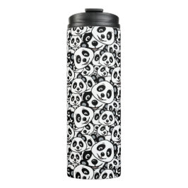 Modern Black and White Cute Panda Bear Pattern Thermosbeker