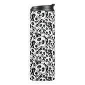 Modern Black and White Cute Panda Bear Pattern Thermosbeker (Gedraaid links)