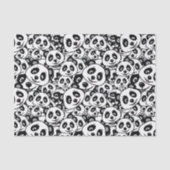 Modern Black and White Cute Panda Bear Pattern Tissuepapier (Voorkant)