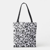 Modern Black and White Cute Panda Bear Pattern Tote Bag (Achterkant)