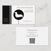 Modern Black and White Dachshund Silhouette Visitekaartje (Voorkant / Achterkant)