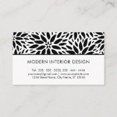 Modern Black and White Dahlias Visitekaartje (Achterkant)