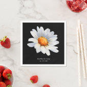 Modern Black and White Daisy Flower Wedding Servet (Insitu)