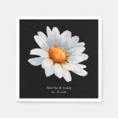 Modern Black and White Daisy Flower Wedding Servet (Voorkant)