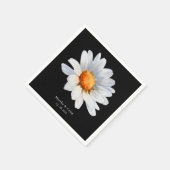 Modern Black and White Daisy Flower Wedding Servet (Hoek)