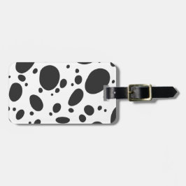 Modern Black and White Dalmatian Dog Spot Pattern Bagagelabel