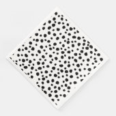 Modern Black and White Dalmatian Spot Animal Print Servet (Hoek)