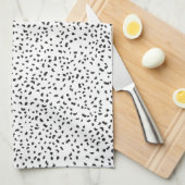 Modern Black and White Dalmatian Spots Theedoek (Quarter Fold)