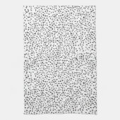 Modern Black and White Dalmatian Spots Theedoek (Verticaal)