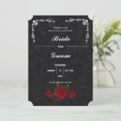 Modern Black and White Deco Art Wedding Kaart (Staand voorkant)