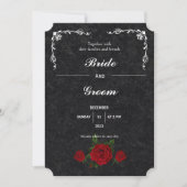 Modern Black and White Deco Art Wedding Kaart (Voorkant)