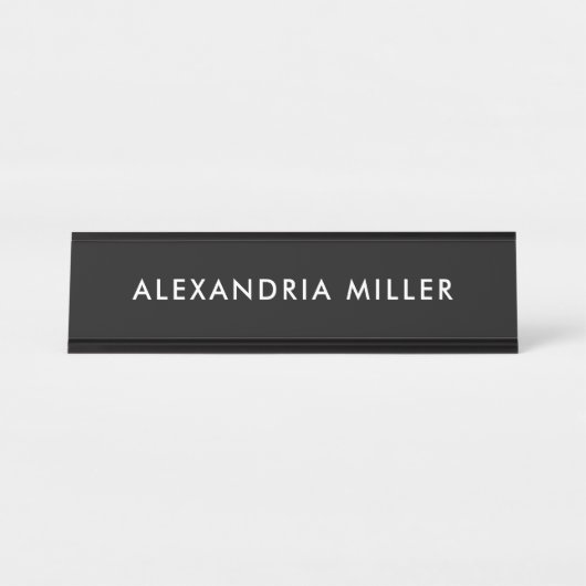 Modern Black and White Desk Name Bord Bureau Naambordje (Voorkant)