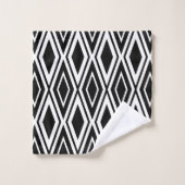 Modern Black and White Diamond Pattern Bad Handdoek (Wasdoekje)