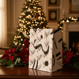 Modern Black and white doodle style art  Medium Cadeauzakje