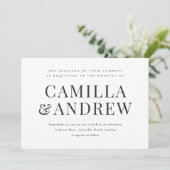 Modern Black and White Elegant Wedding Kaart (Staand voorkant)