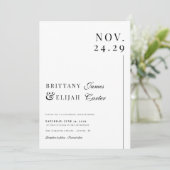 Modern Black and White Elegant Wedding Kaart (Staand voorkant)