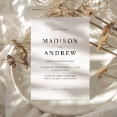 Modern Black and White Elegant Wedding Kaart