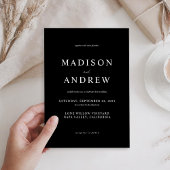 Modern Black and White Elegant Wedding Kaart