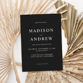 Modern Black and White Elegant Wedding Kaart