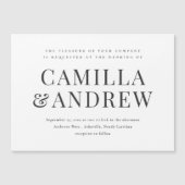 Modern Black and White Elegant Wedding Magnetische Uitnodiging (Voorkant)
