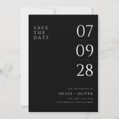 Modern Black and White Elegant Wedding Save The Date (Voorkant)