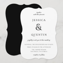 Modern Black and White Floral Ampersand Wedding