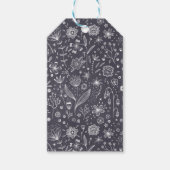 Modern Black and White Floral Cadeaulabel (Voorkant)