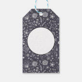 Modern Black and White Floral Cadeaulabel (Achterkant)